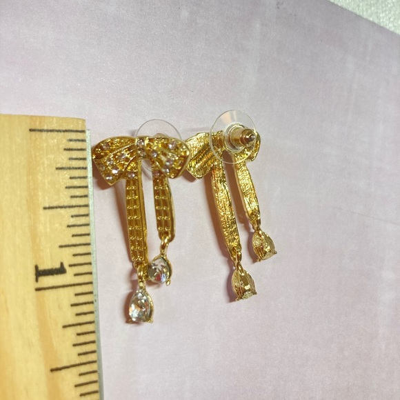 Bow Gold Plated Earrings - Picture 5 of 5